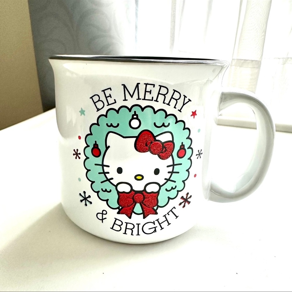 Hello Kitty Christmas Be Merry & Bright Christmas Holiday Mug New
